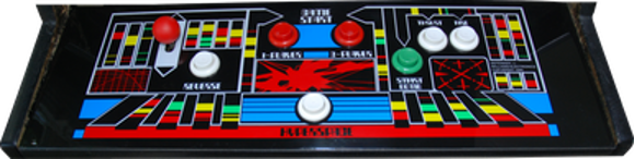 Kontrollpanel: Defender — joystick och knappar